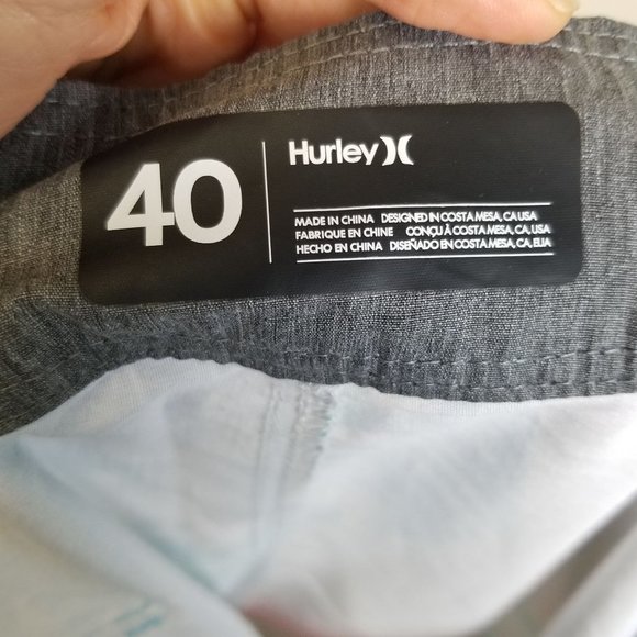 Hurley Mens 40 White Toucan Print 18" Board Shorts - Picture 5 of 8